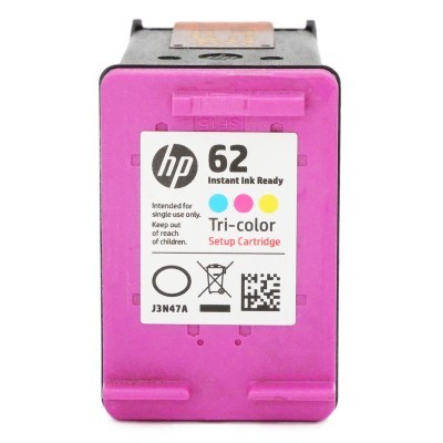 Rachat cartouche encre HP 62 Couleur Setup, Setup H et Instant ink J3N48A / M0J07A / N9J43A / N9J45A vide