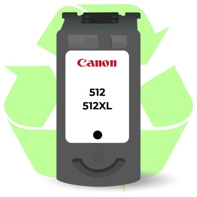 Rachat cartouche encre Canon PG 512/512XL Noir recyclée ou remanufacturée vide