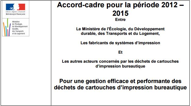 Accord cadre pour la période 2012 - 2015