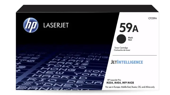 Photo d'une cartouche laser ou toner de marque originale HP